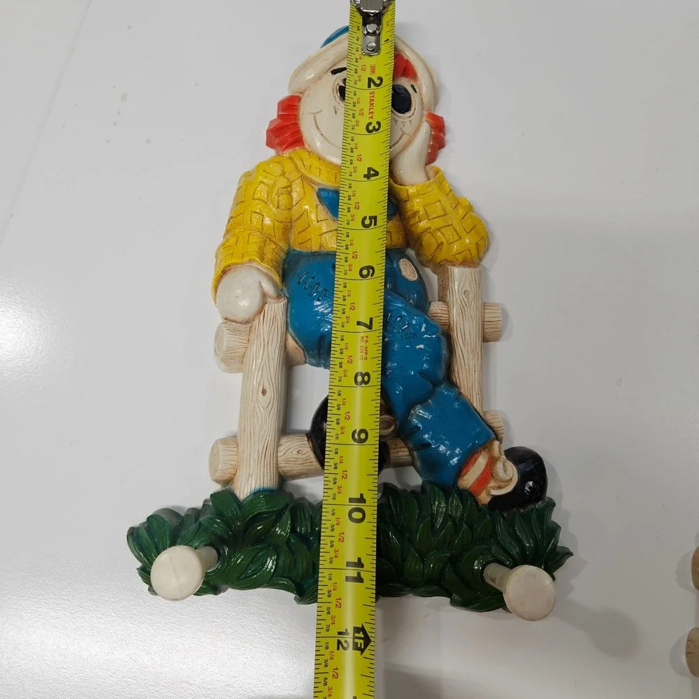 1977 Bobbs-Merrill Raggedy‎ Ann & Andy Plastic Coat Hanger Set of 2
